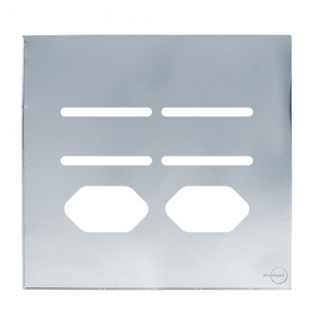 Placa p/ 4 Interruptors + Tomada dupla 4x4 - Novara glass Espelhada Placa p/ 4 Interruptors + Tomada dupla 4x4 - Novara glass Espelhada